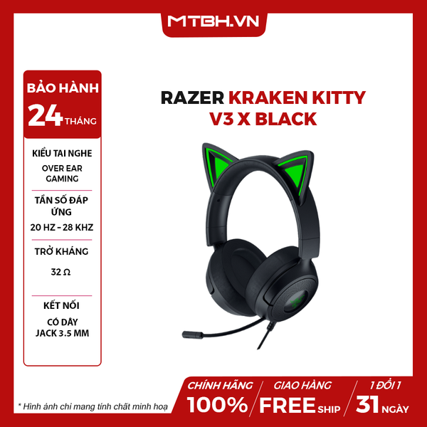 Tai Nghe Razer Kraken Kitty V3 X BLACK