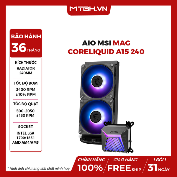 TẢN NHIỆT NƯỚC MSI MAG CORELIQUID A15 240