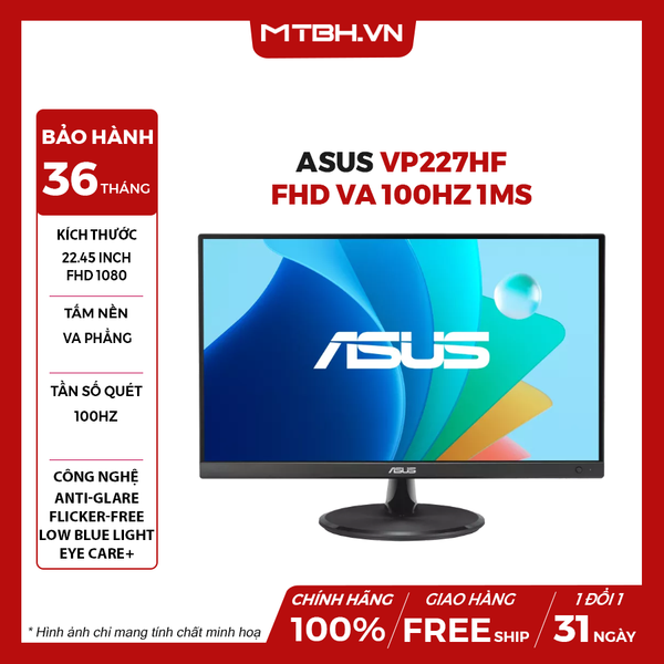 MÀN HÌNH ASUS VP227HF 21.45″ FHD VA 100Hz 1ms
