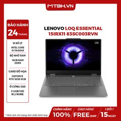 LAPTOP GAMING LENOVO LOQ Essential 15IRX11 83SC003RVN CORE i5-13450HX | GeForce RTX 5050 8GB | 16GB RAM | 512GB SSD | 15.6' FHD 144Hz 100% sRGB | Win 11