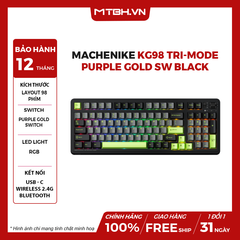 Bàn Phím Cơ Machenike KG98 Tri-mode Purple Gold Sw Black