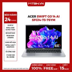 LAPTOP ACER SWIFT GO 14 AI SFG14-73-75YM Ultra 7 155H | 16GB RAM | 512GB SSD | 14' 2.8K OLED | Win 11