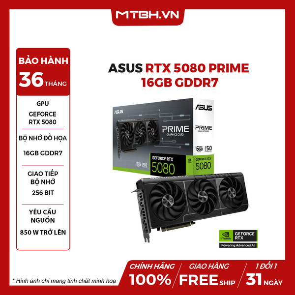 VGA ASUS RTX 5080 PRIME 16GB GDDR7