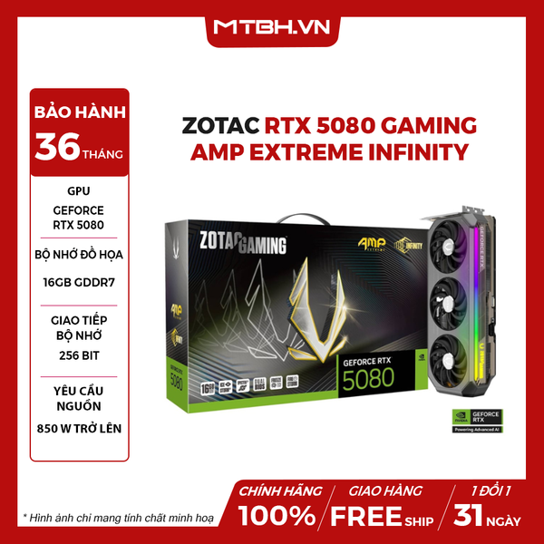 VGA ZOTAC RTX 5080 GAMING AMP Extreme INFINITY