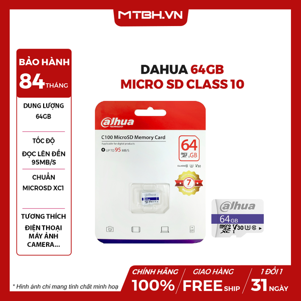 Thẻ Nhớ Dahua 64gb Micro SD Class 10