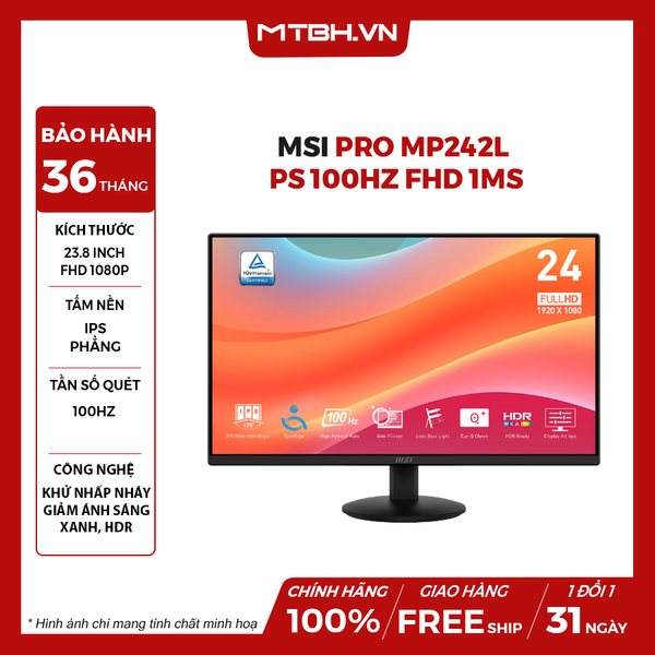 MÀN HÌNH MSI PRO MP242L 23.8