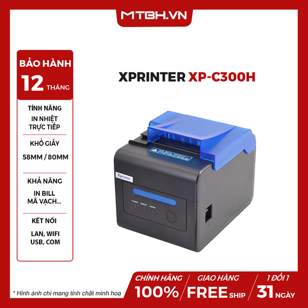 Máy in hóa đơn siêu thị XPrinter XP-C300H