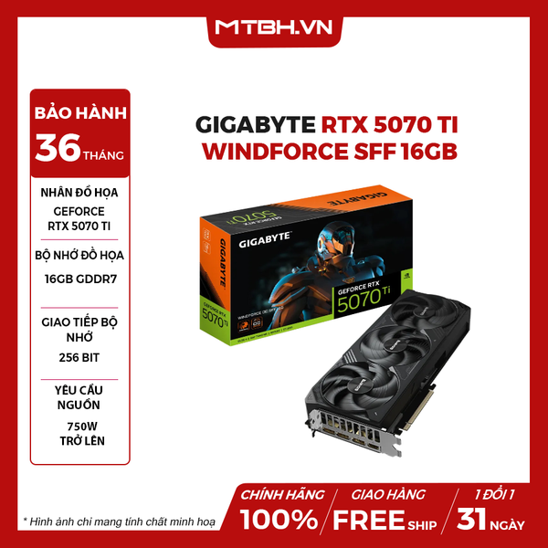 VGA Gigabyte RTX 5070 Ti WINDFORCE SFF 16GB