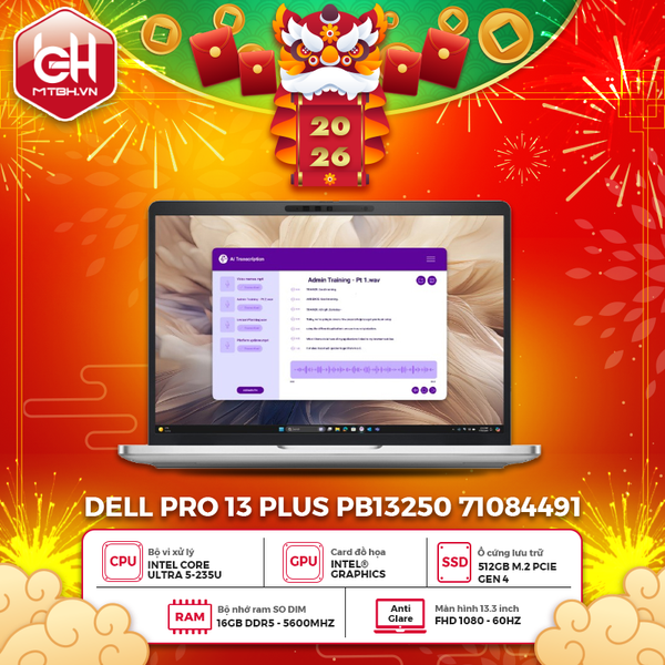LAPTOP DELL PRO 13 PLUS PB13250 71084491 ULTRA 5-235U | 16GB RAM | 512GB SSD | 13.3