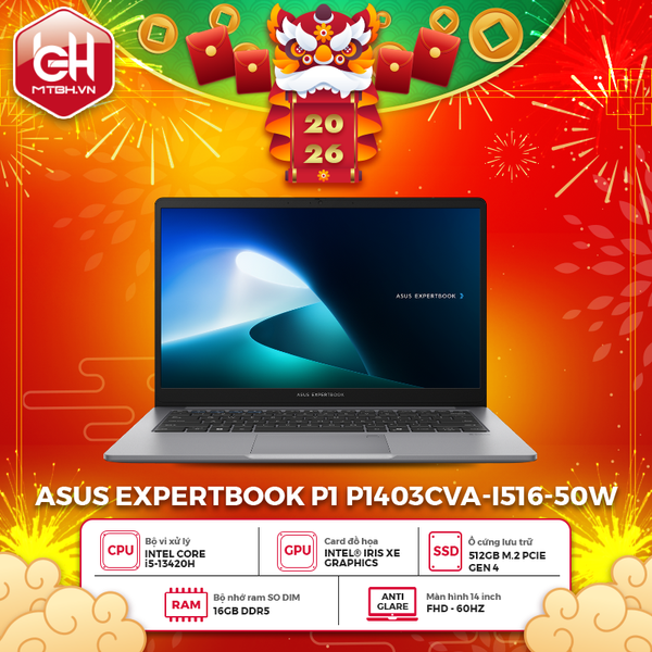 LAPTOP ASUS EXPERTBOOK P1 P1403CVA-i516-50W Core i5-13420H | 16GB RAM | 512GB SSD | 14