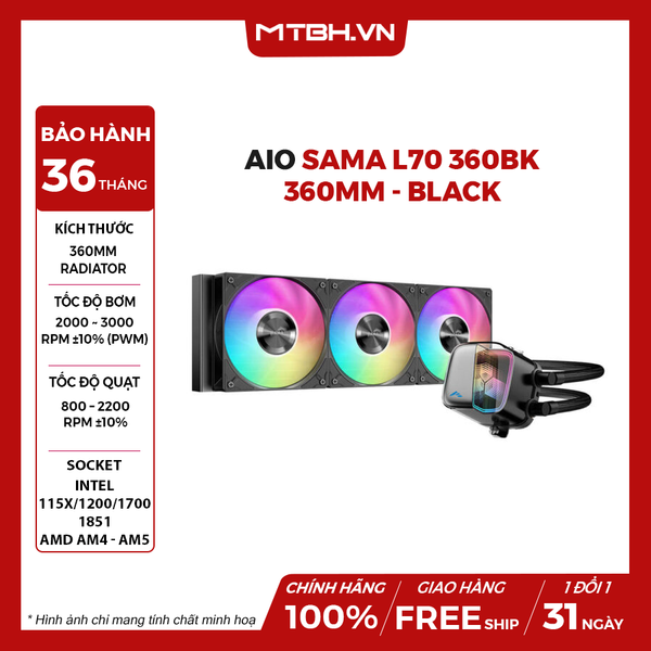 TẢN NHIỆT NƯỚC SAMA L70 360BK 360MM - BLACK