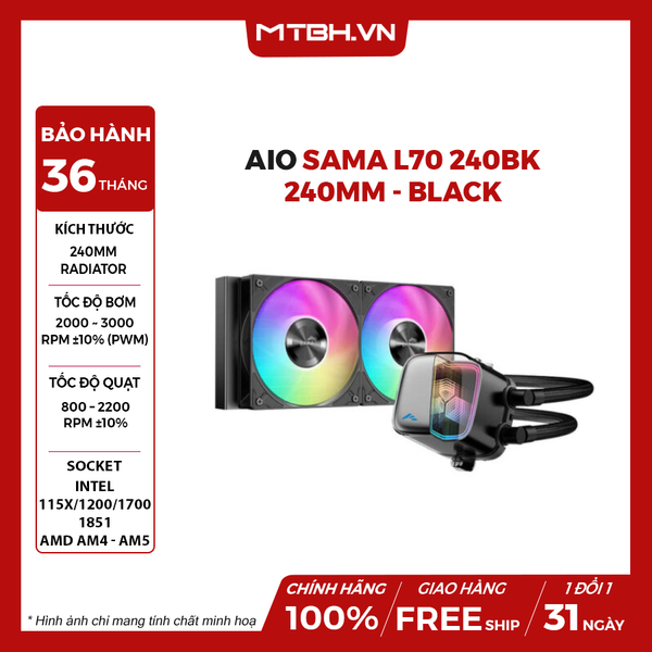 TẢN NHIỆT NƯỚC SAMA L70 240BK - 240MM - BLACK