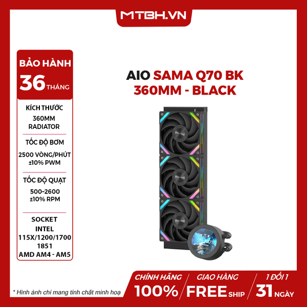 TẢN NHIỆT NƯỚC SAMA Q70 BK - 360MM - BLACK