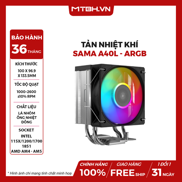 TẢN NHIỆT KHÍ SAMA A40L - ARGB