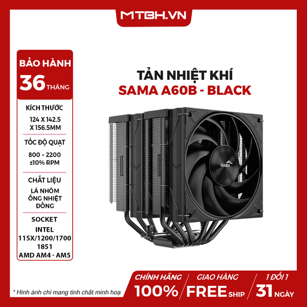 TẢN NHIỆT KHÍ SAMA A60B - BLACK