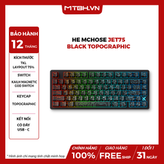 Bàn Phím Cơ MCHOSE HE Jet75 - Black Topographic