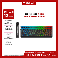 Bàn Phím Cơ MCHOSE HE Ace68 - Black Topographic