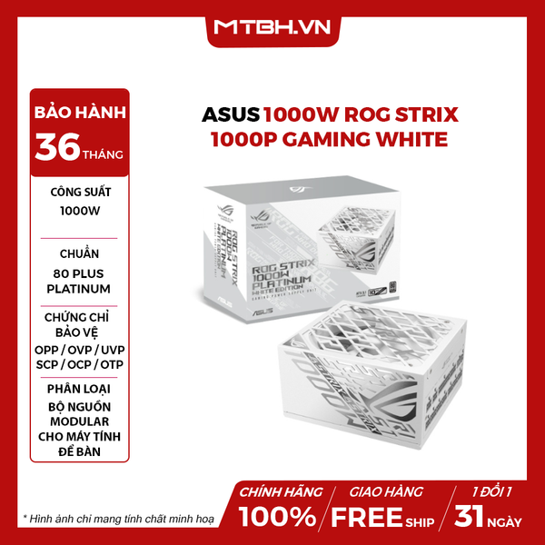 NGUỒN ASUS 1000W ROG STRIX 1000P GAMING WHITE