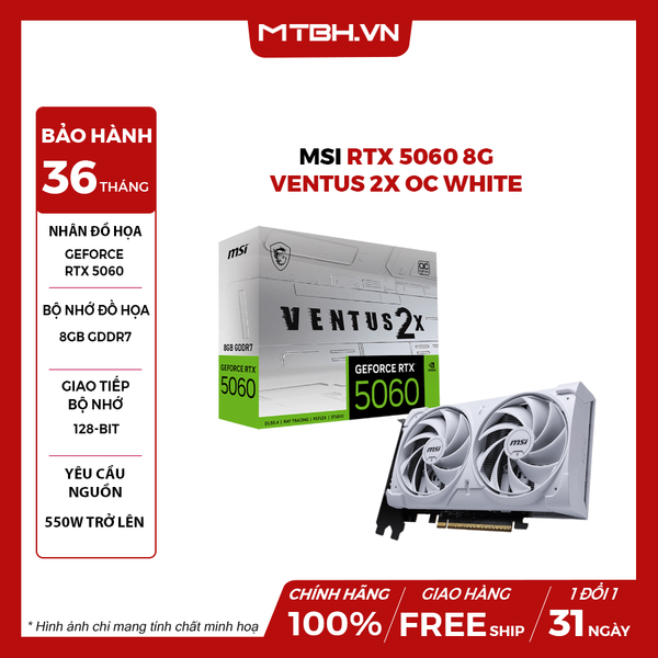 VGA MSI RTX 5060 8G VENTUS 2X OC WHITE