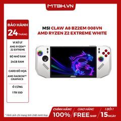 MÁY CHƠI GAME CẦM TAY MSI CLAW A8 BZ2EM 008VN AMD Ryzen Z2 Extreme | 24GB RAM | 1TB SSD | 8.0T_FHD@120Hz/FP/WL/BT/4C80Whr/Win11H - TRẮNG