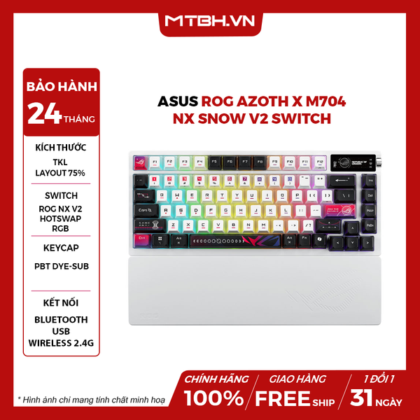 Bàn Phím Cơ ASUS ROG AZOTH X M704 NX Snow V2 Switch