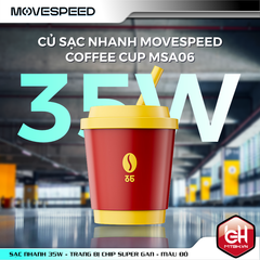 Củ sạc nhanh Movespeed Coffee Cup MSA06 | 35W | GaN | Đỏ