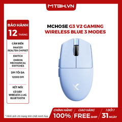 Chuột MCHOSE G3 V2 Gaming Wireless Blue 3 Modes