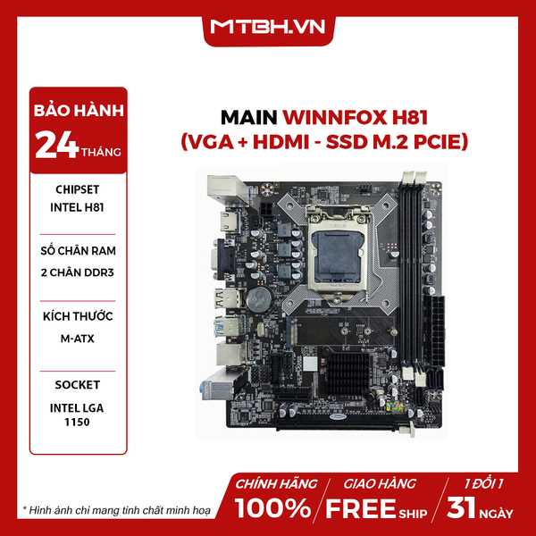 MAIN WINNFOX H81 (VGA + HDMI - M.2 PCIe)