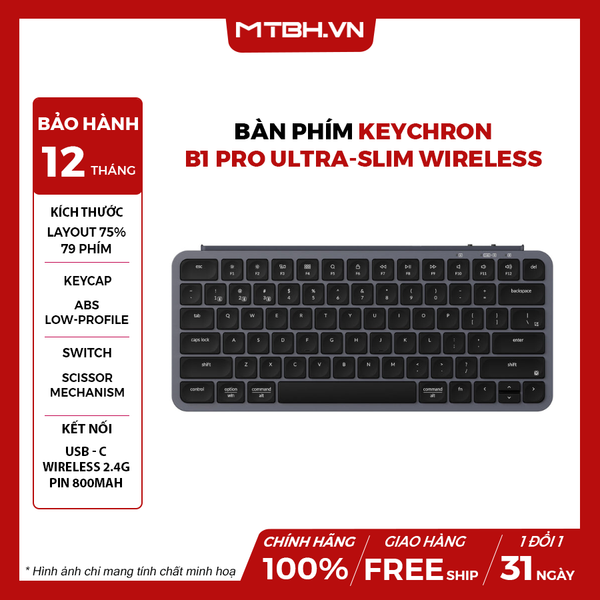 Bàn Phím Keychron B1 Pro Ultra-Slim Wireless