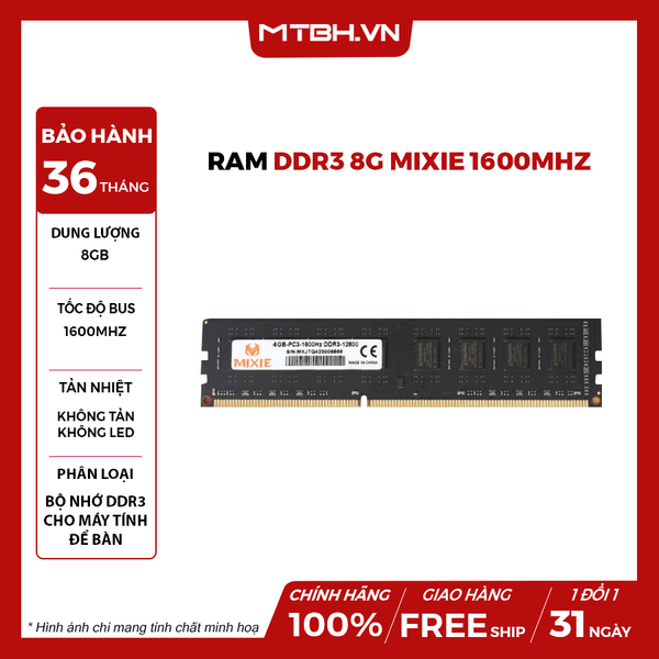 Ram DDR3 8G Mixie 1600Mhz