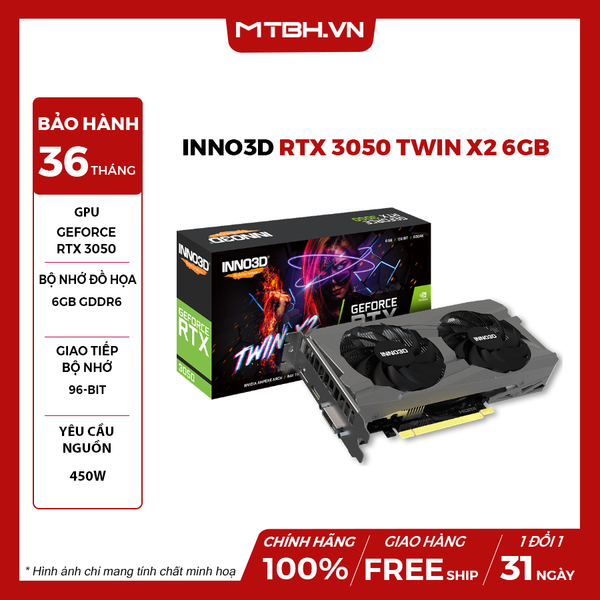 VGA Inno3D RTX 3050 Twin X2 6GB