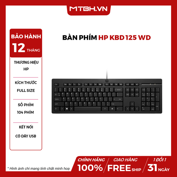 Bàn phím HP KBD 125 WD