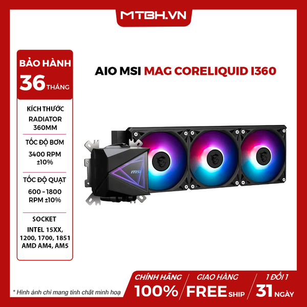 Tản nhiệt nước AIO MSI MAG CORELIQUID I360