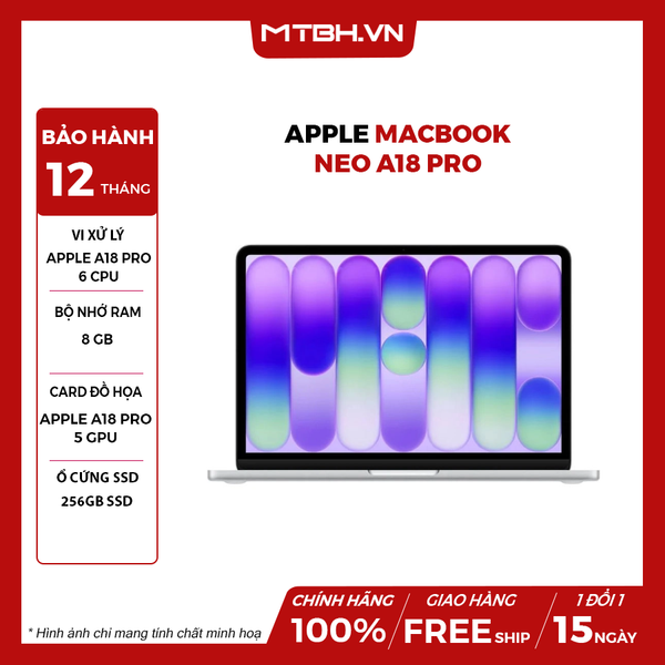 APPLE MACBOOK NEO A18 PRO 6 CPU | 5 GPU | 8GB RAM | SSD 256GB | 13