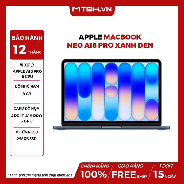 APPLE MACBOOK NEO A18 PRO 6 CPU | 5 GPU | 8GB RAM | SSD 256GB | 13