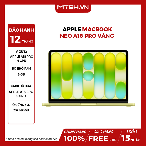 APPLE MACBOOK NEO A18 PRO 6 CPU | 5 GPU | 8GB RAM | SSD 256GB | 13