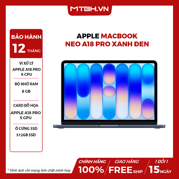 APPLE MACBOOK NEO A18 PRO 6 CPU | 5 GPU | 8GB RAM | SSD 512GB | 13