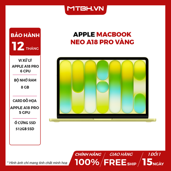 APPLE MACBOOK NEO A18 PRO 6 CPU | 5 GPU | 8GB RAM | SSD 512GB | 13