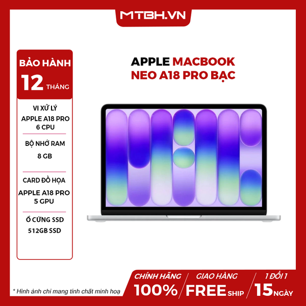 APPLE MACBOOK NEO A18 PRO 6 CPU | 5 GPU | 8GB RAM | SSD 512GB | 13
