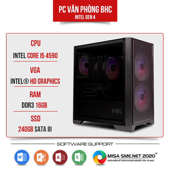 PC VĂN PHÒNG BHC (INTEL CORE I5 4590/16GB/240GB)  BH 24 THÁNG