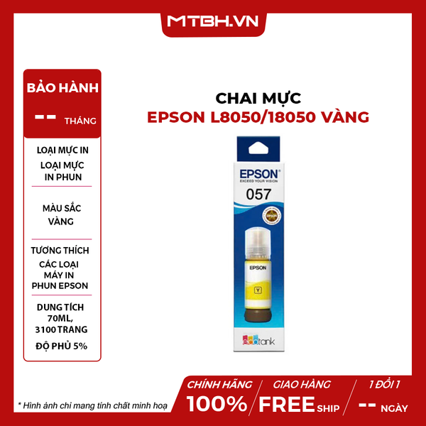 Chai mực Epson L8050/18050 Vàng- Thương hiệu I-AICON (70ml)