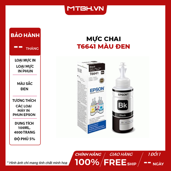 Mực chai T6641 màu đen Thương hiệu I-AICON (100ML)