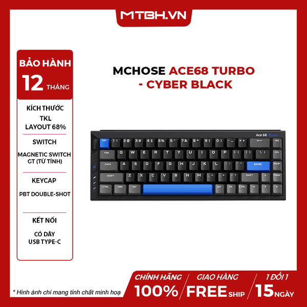 Bàn Phím Cơ MCHOSE Ace68 Turbo - Cyber Black