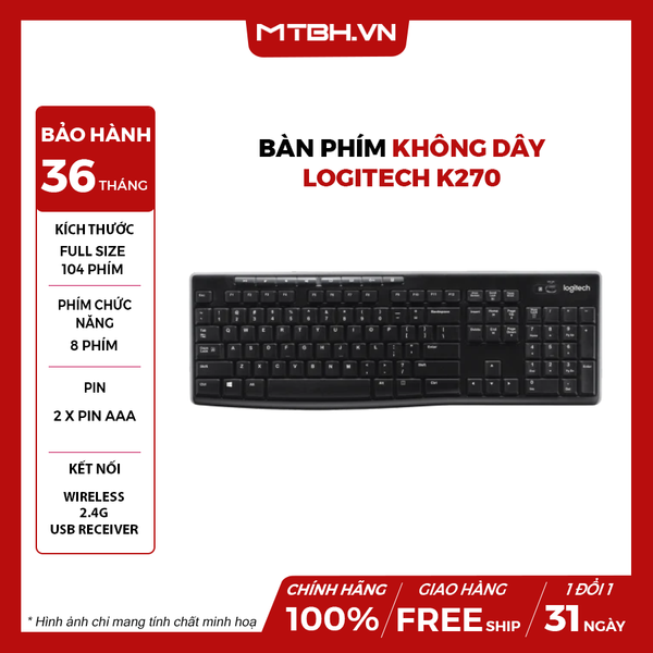 Bàn phím không dây Logitech K270