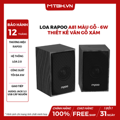 LOA RAPOO A81 MÀU XÁM ĐEN - 6W | THIẾT KẾ GỖ