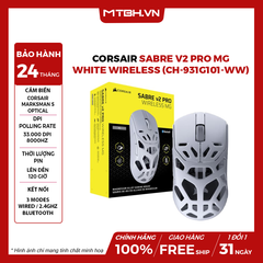 Chuột Corsair SABRE v2 PRO MG White Wireless (CH-931G101-WW)