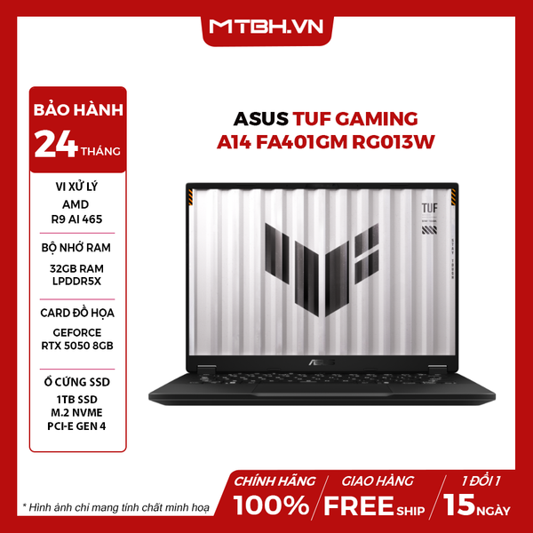 LAPTOP ASUS TUF GAMING A14 FA401GM RG013W R9 AI 465 | RTX 5060 8GB | 32GB RAM | 1TB SSD | 14