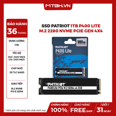 Ssd Patriot 1TB P400 Lite M.2 2280 Nvme Pcie Gen 4X4 (Đọc 3500Mb/s)