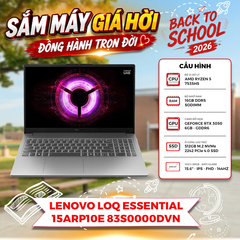LAPTOP GAMING LENOVO LOQ ESSENTIAL 15ARP10E 83S0000DVN RYZEN 5 7535HS | RTX 3050 6GB | 16GB RAM | 512GB SSD | 15,6