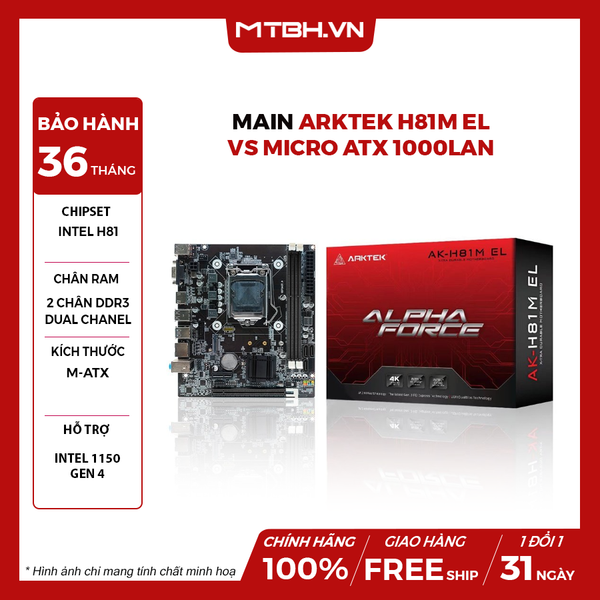 MAIN ARKTEK H81M EL VS Micro ATX 1000LAN